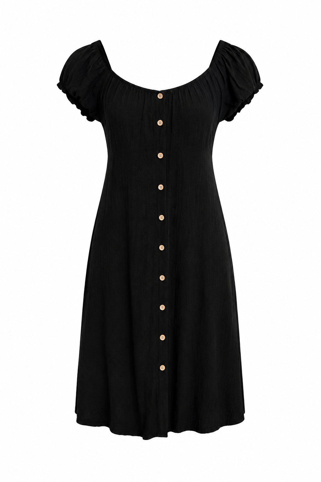Vestido mangas corto negro casual