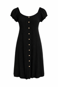 Vestido mangas corto negro casual