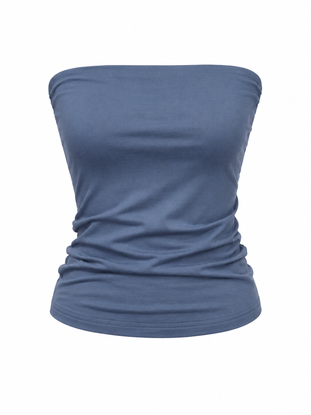Blusa straple algodón azul