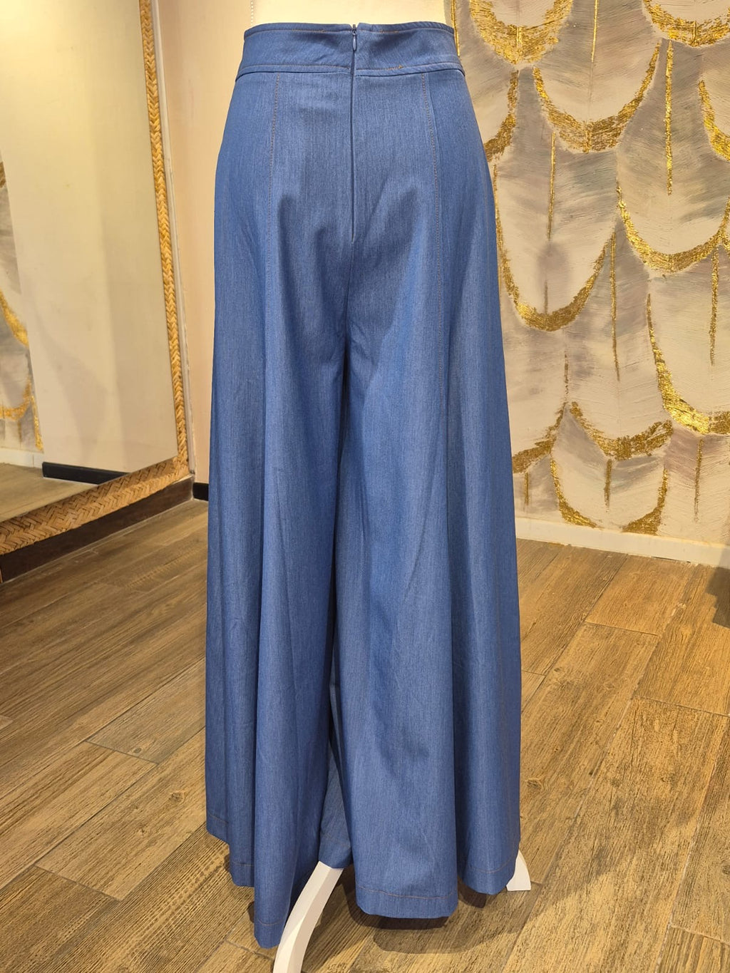 Pantalón palazo mezclilla