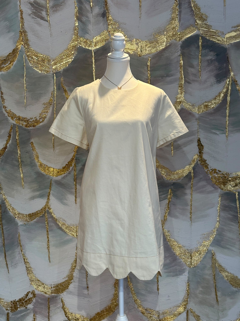 Vestido corto mezclilla ivory