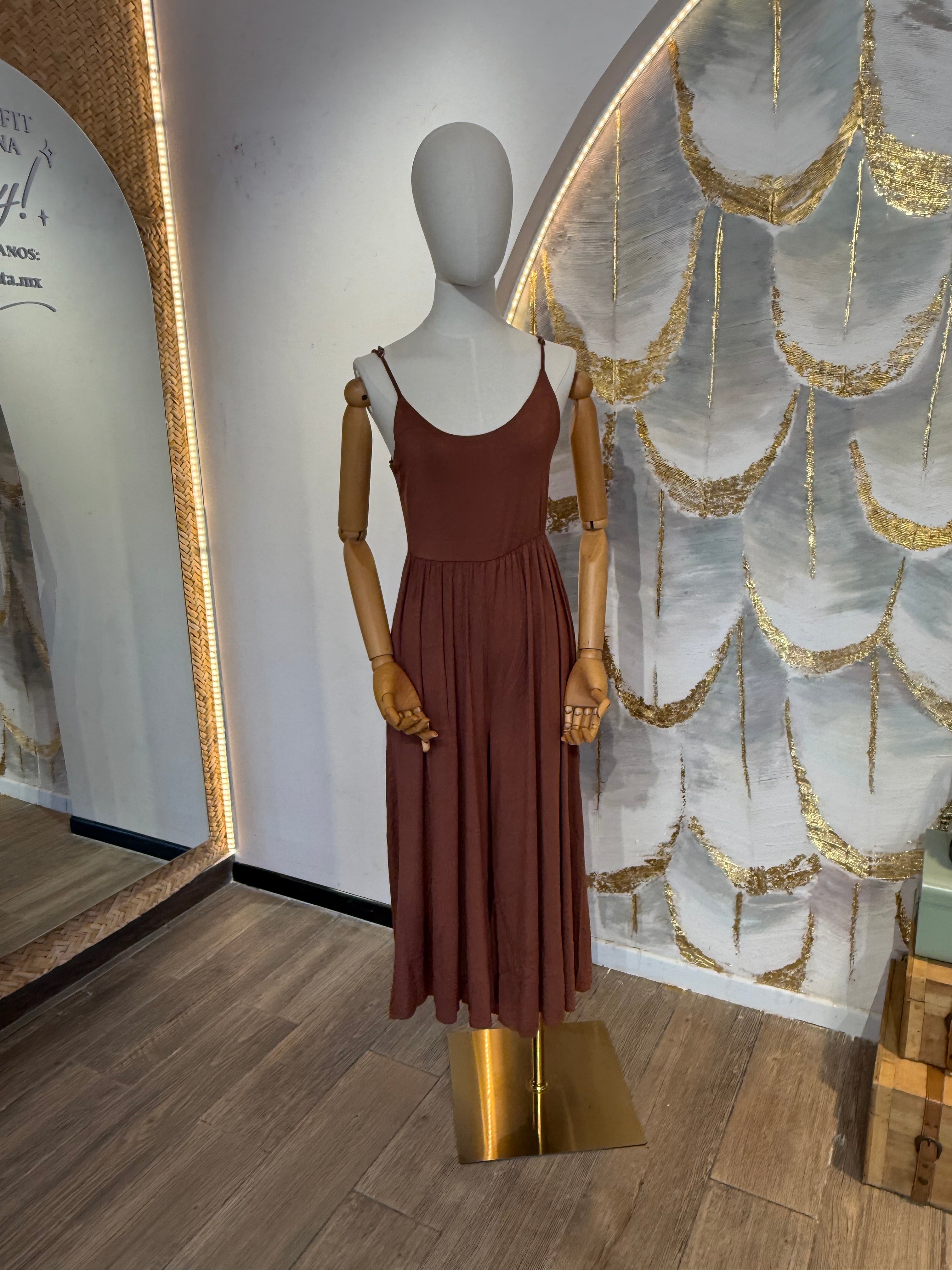 Jumpsuit tirantes café