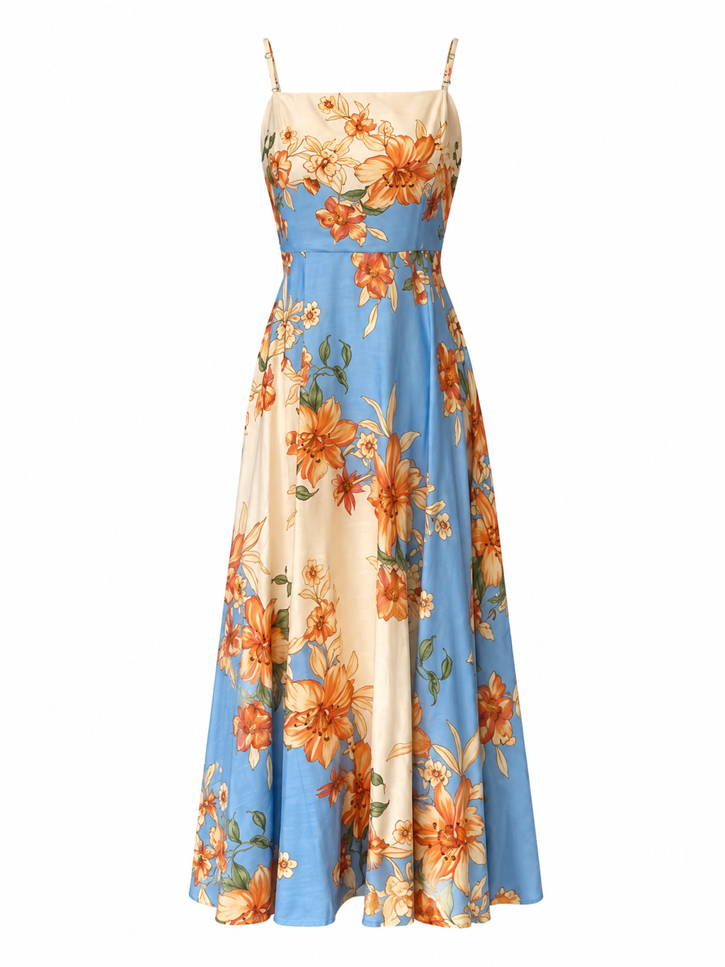 Vestido tirantes floral lino
