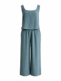 Set sin manga verde blusa pantalón