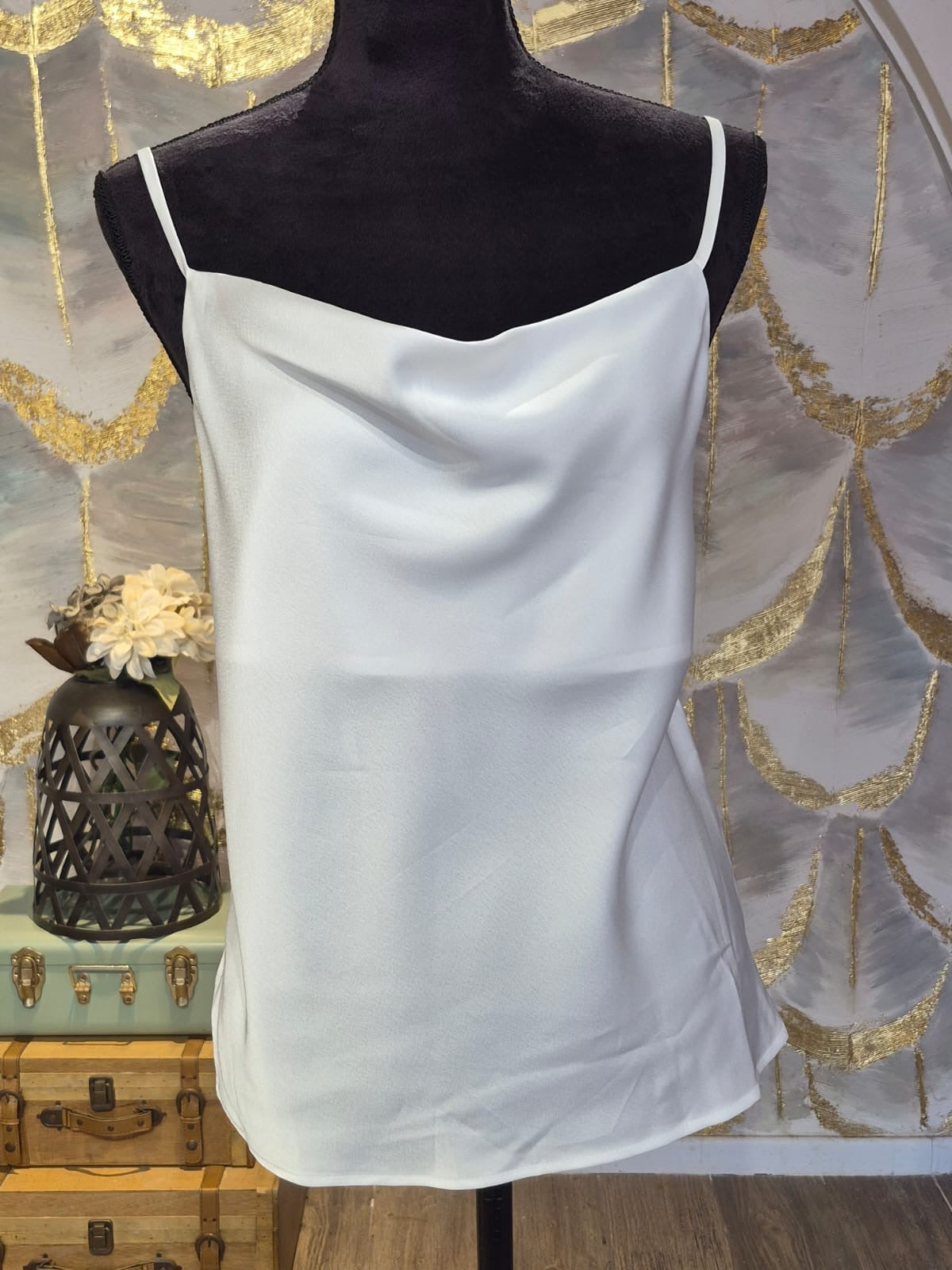 Blusa tirantes blanca satin