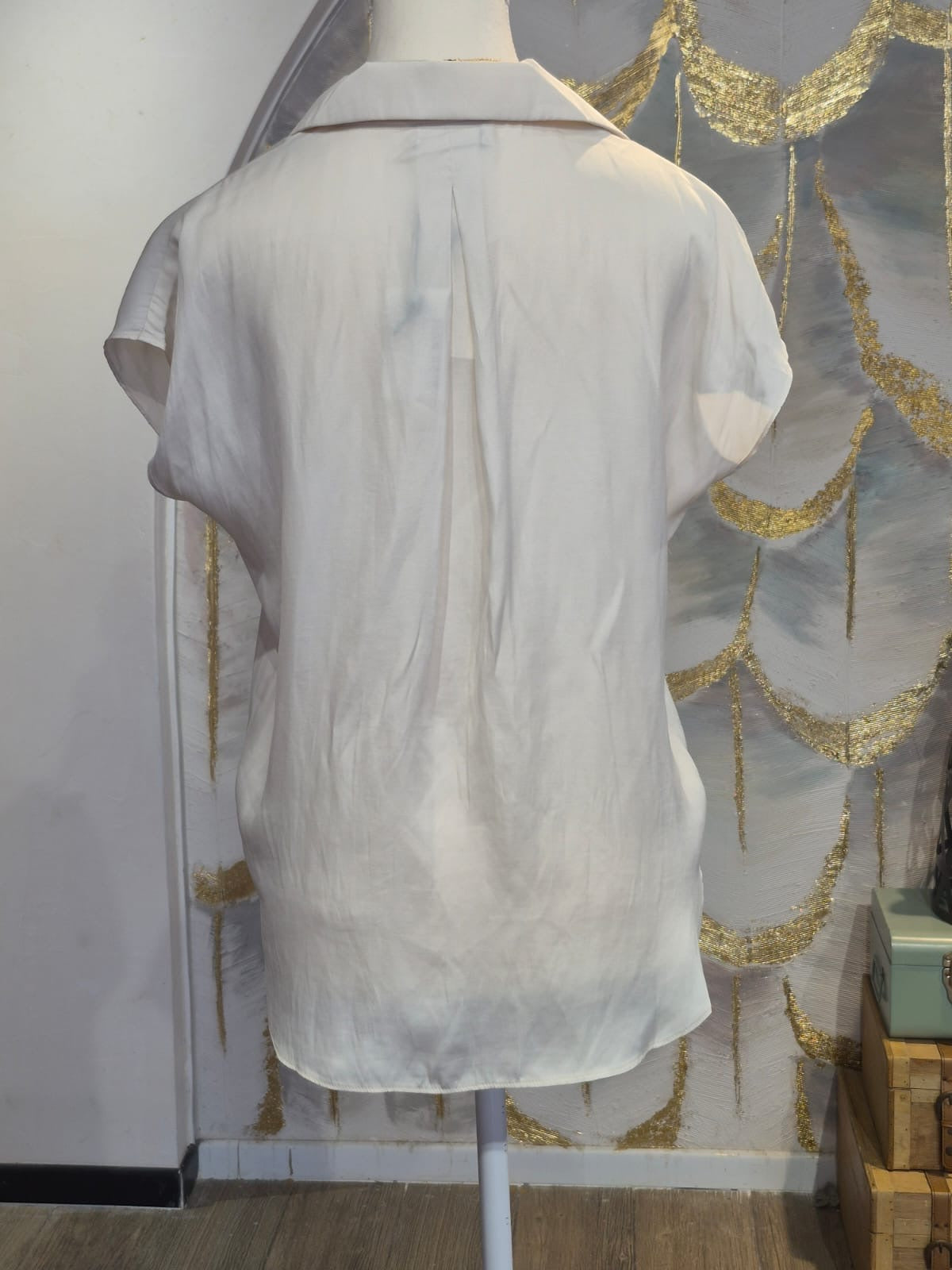 Blusa camisera  botones beige