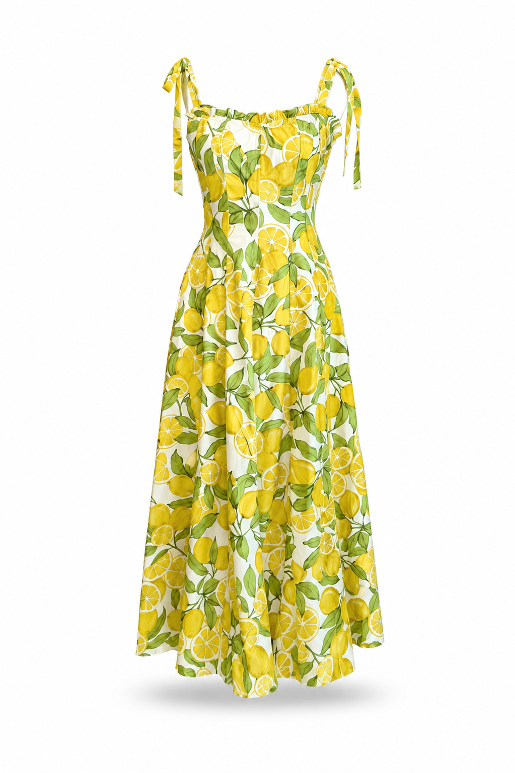 Vestido tirantes midi limones