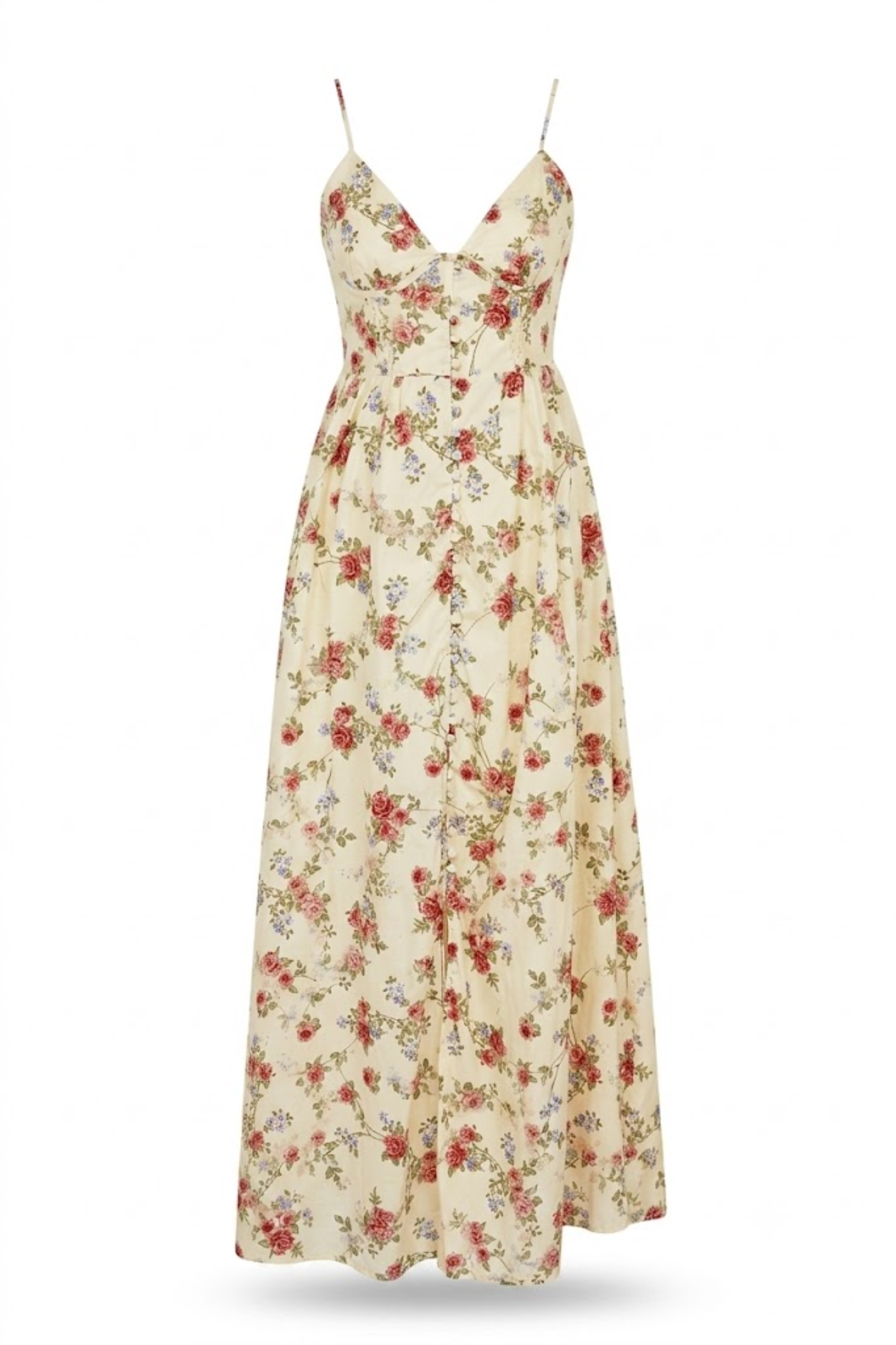 Vestido floral de tirantes con cuello en V