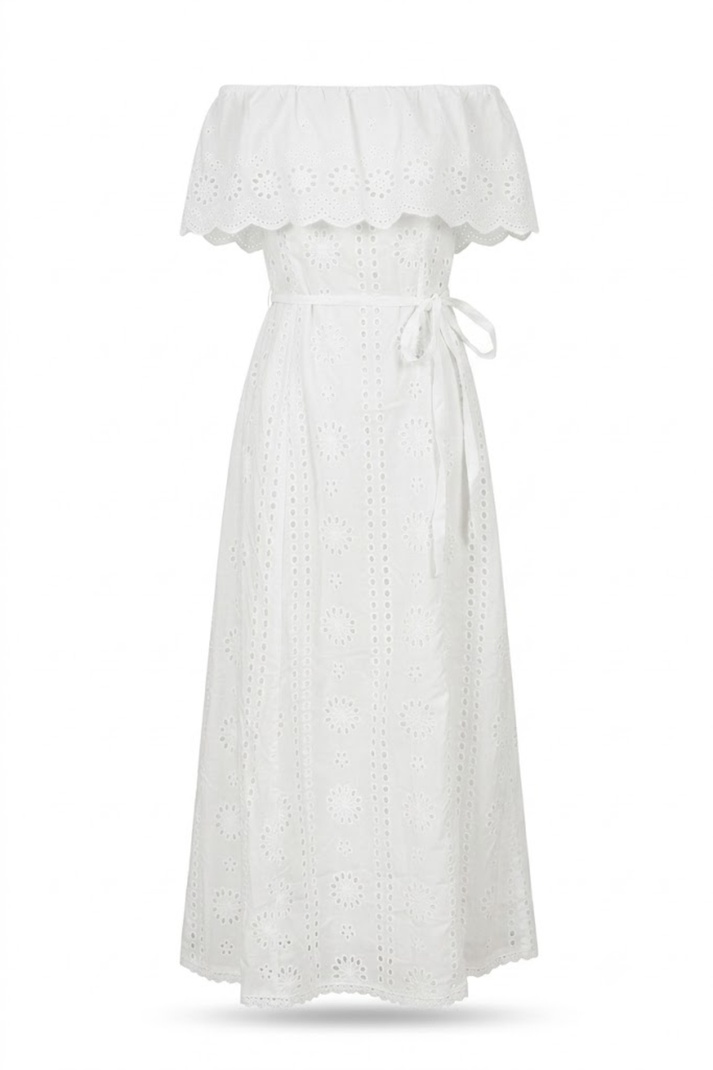 Vestido strapless blanco