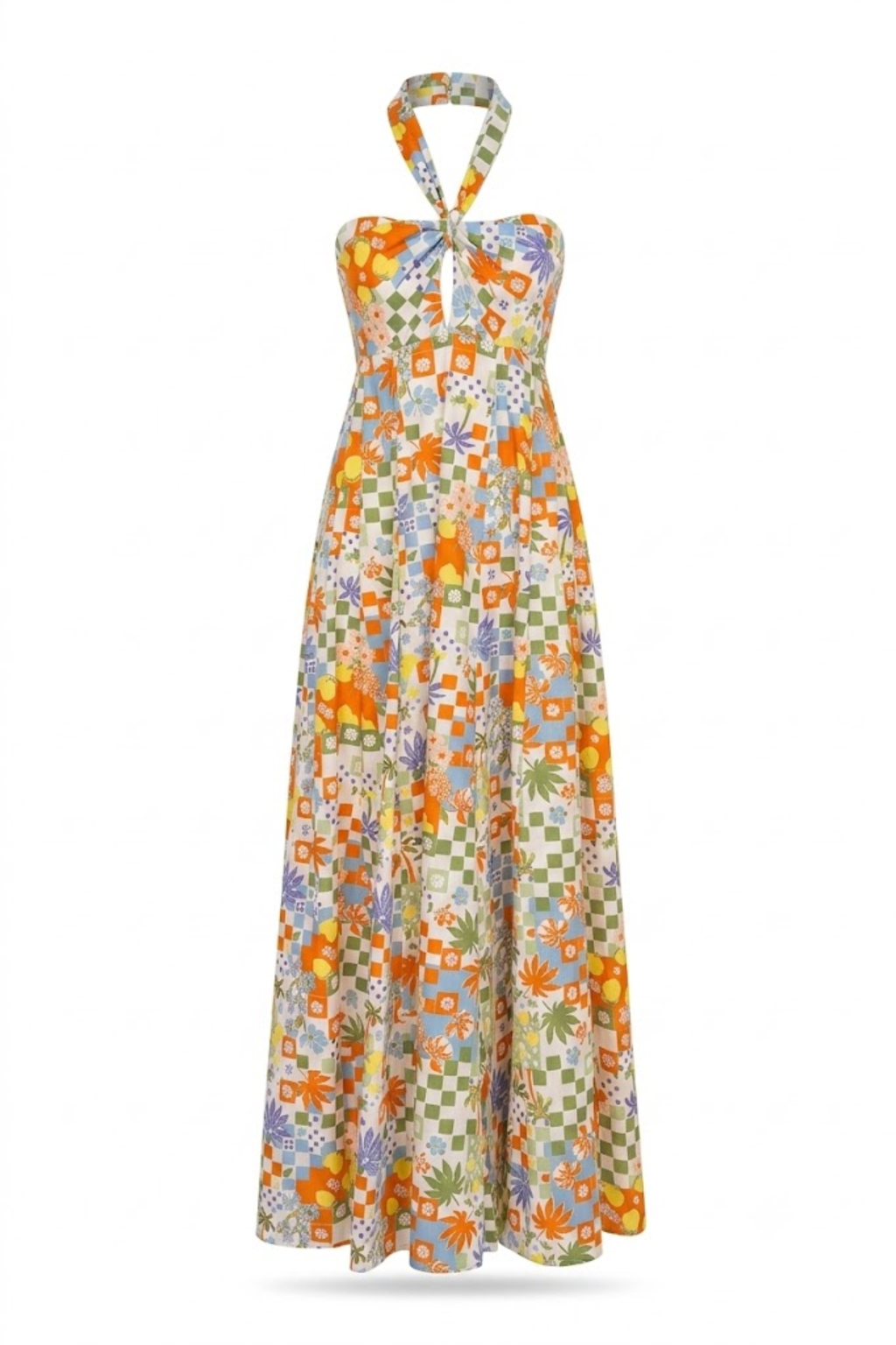 Vestido floral cuello halter