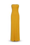 Vestido strapless amarillo