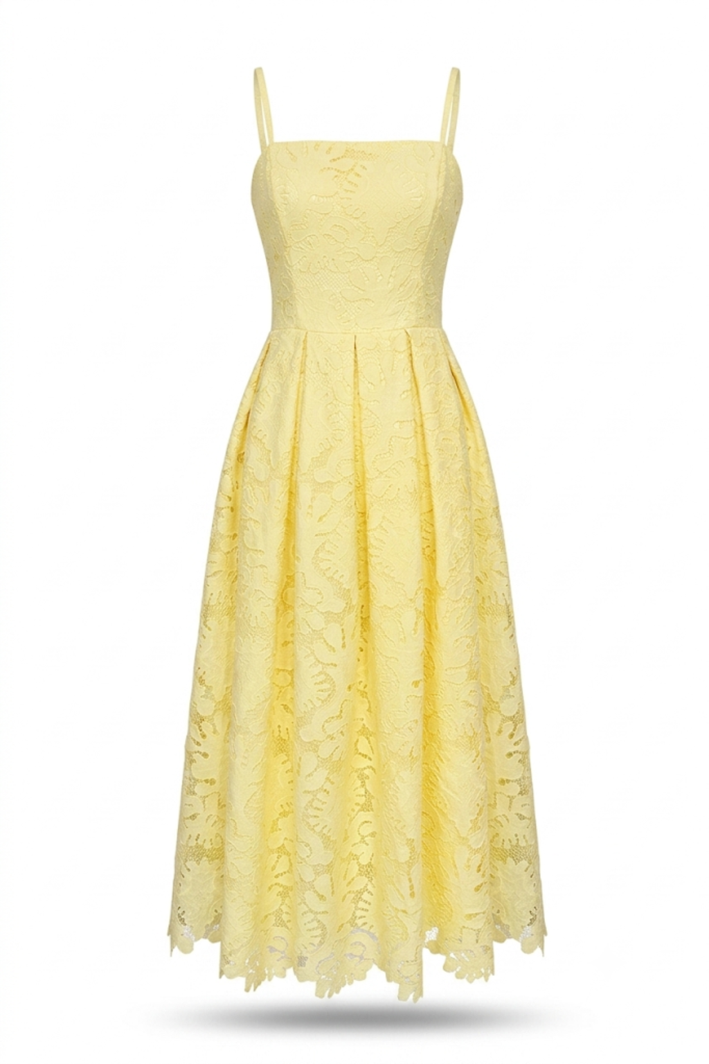 Vestido encaje amarillo pastel