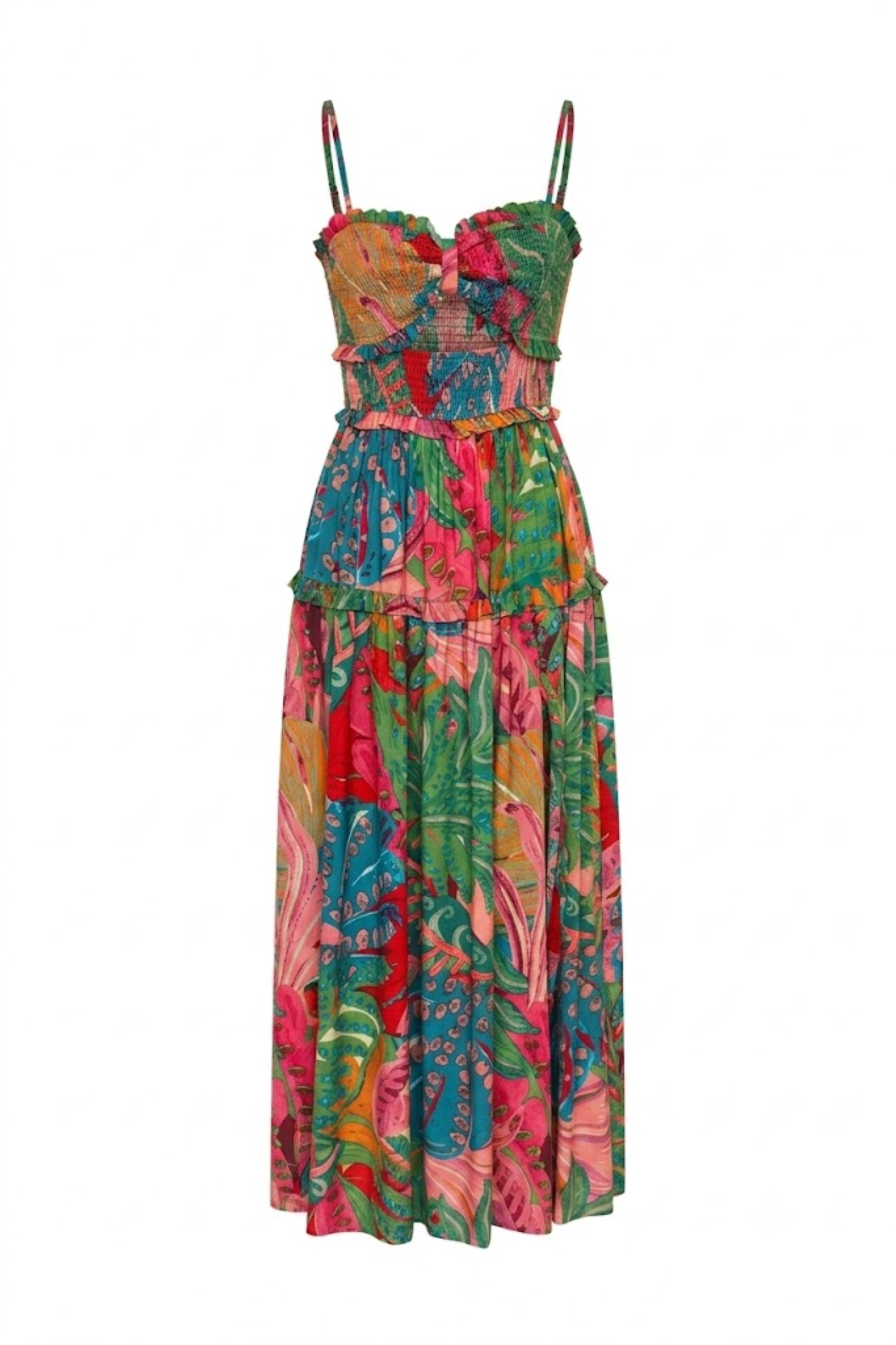Vestido estampado con tirantes