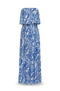 Vestido strapless estampado azul