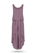 Conjunto Morado cuello en U