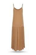 Vestido de tirantes Camel