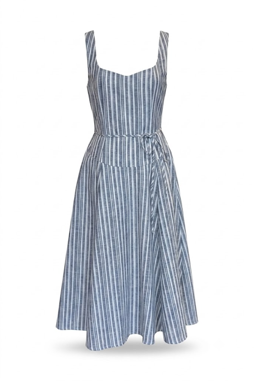 Vestido con rayas azul