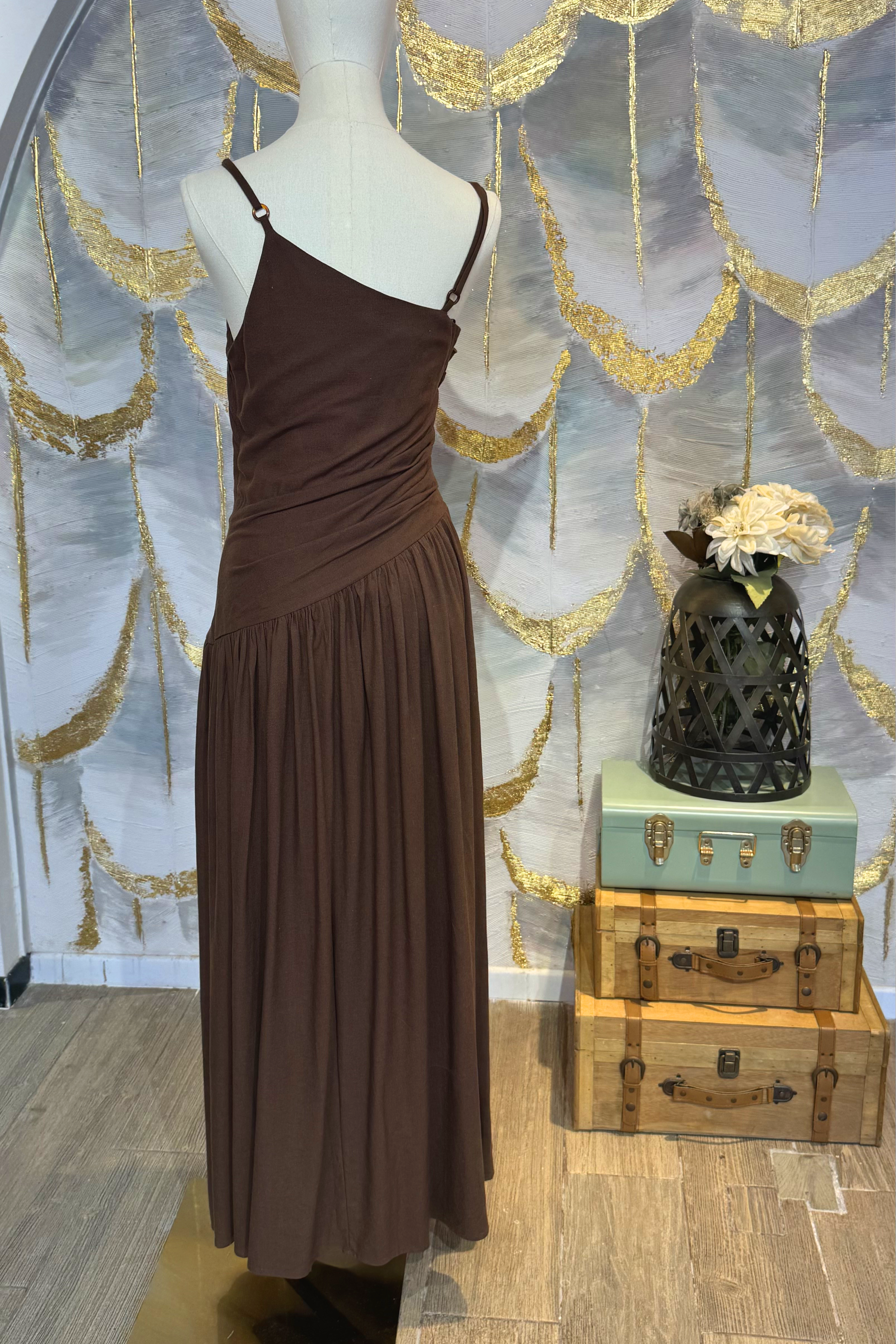 Vestido asimétrico  Cafe lino