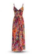 Vestido largo floreado de tirantes