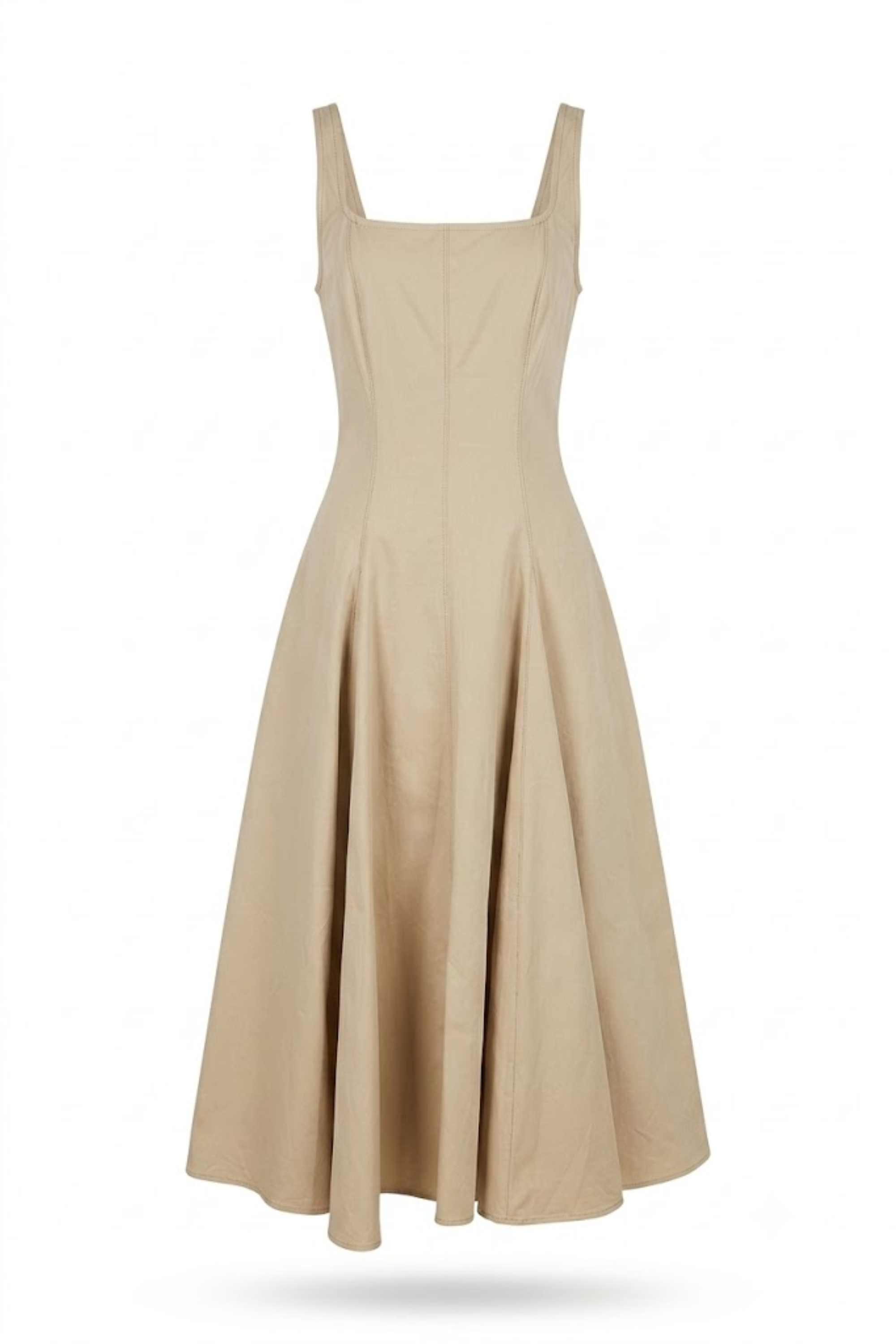 Vestido beige sin mangas