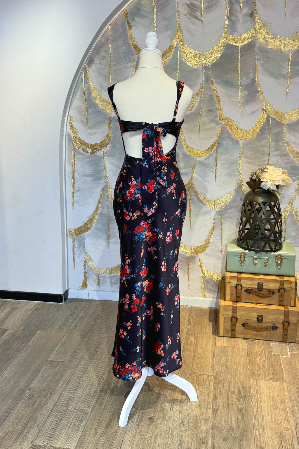 Vestido azul floreado