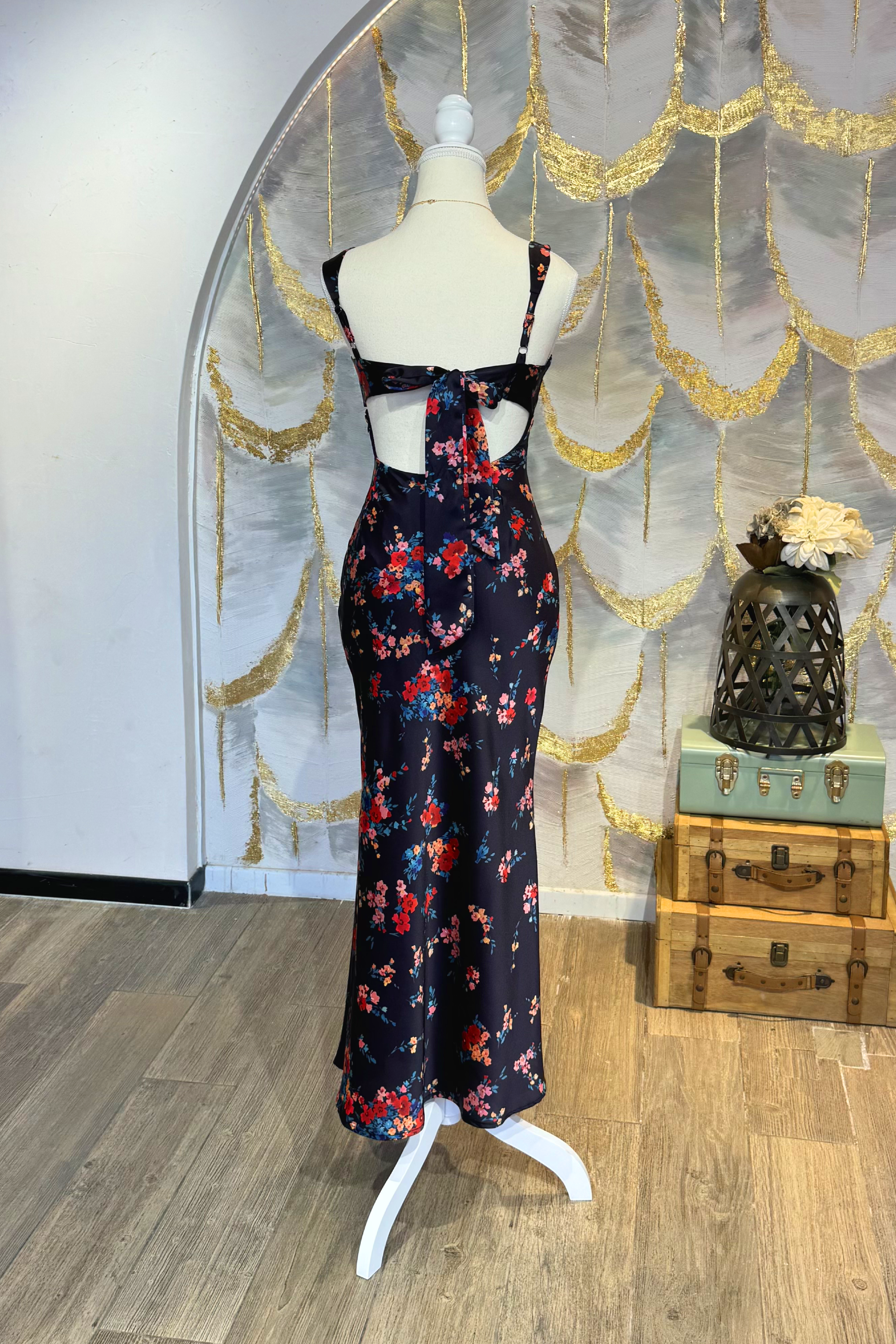 Vestido azul floreado