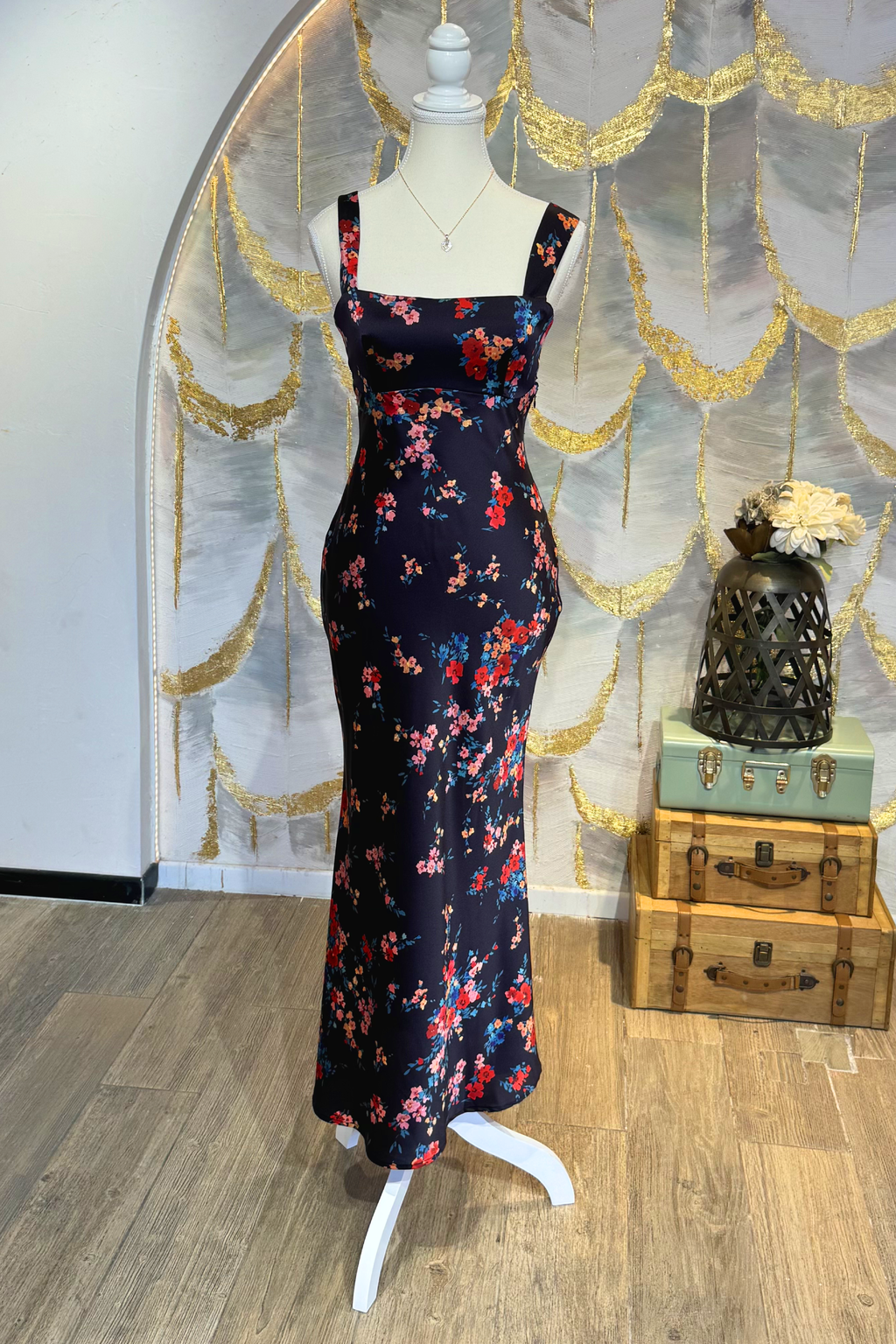 Vestido azul floreado