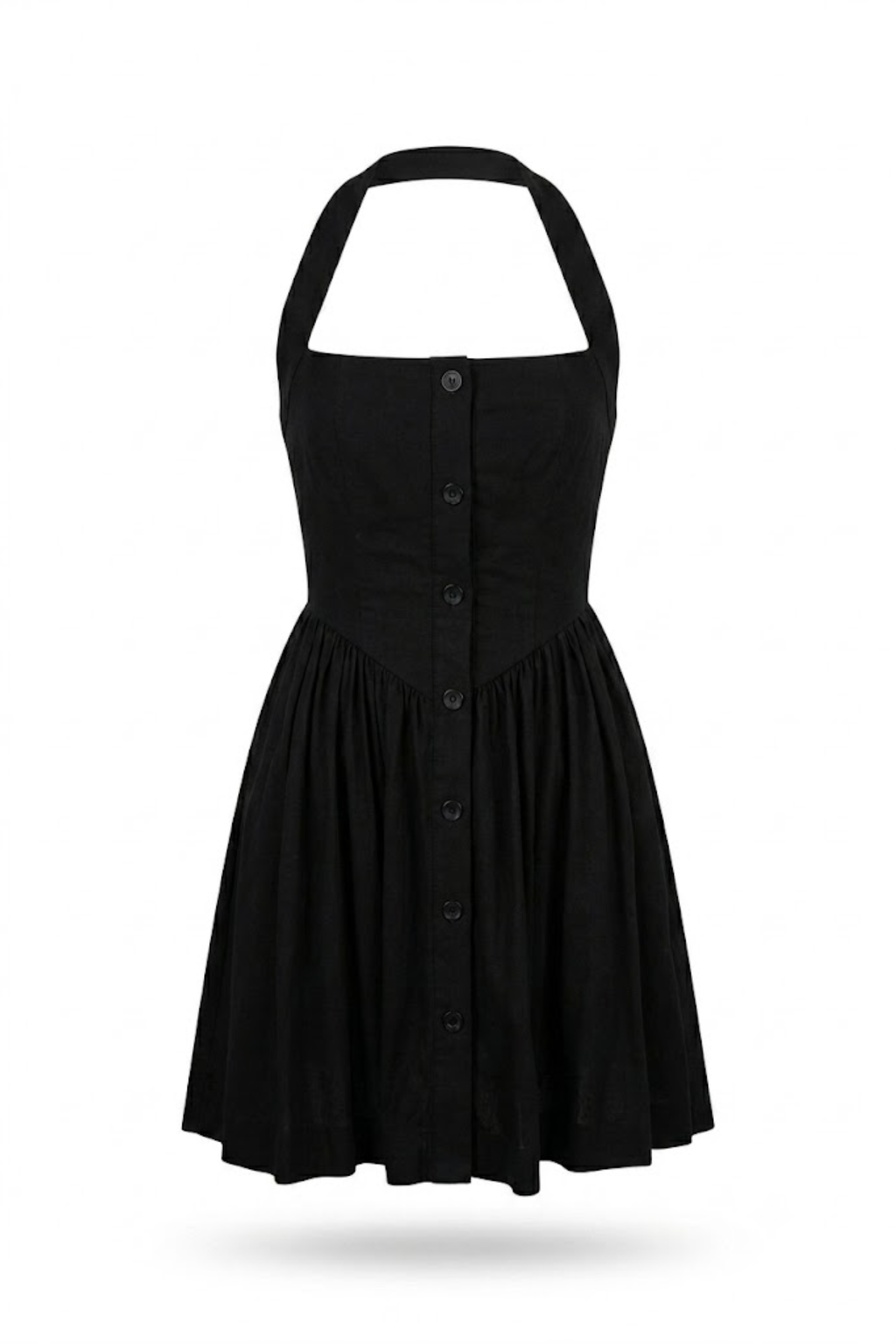 Vestido corto negro cuello halter
