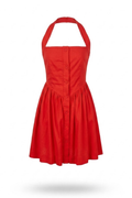 Vestido corto rojo cuello halter