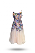 Vestido corto flores lila