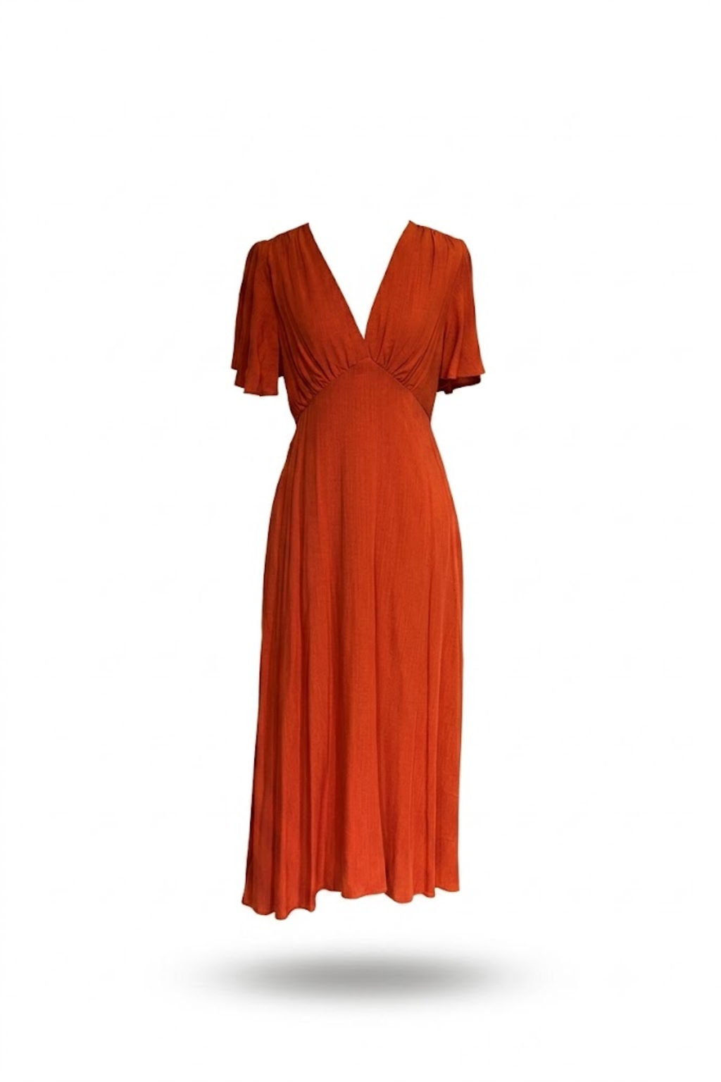 Vestido rust cuello en V