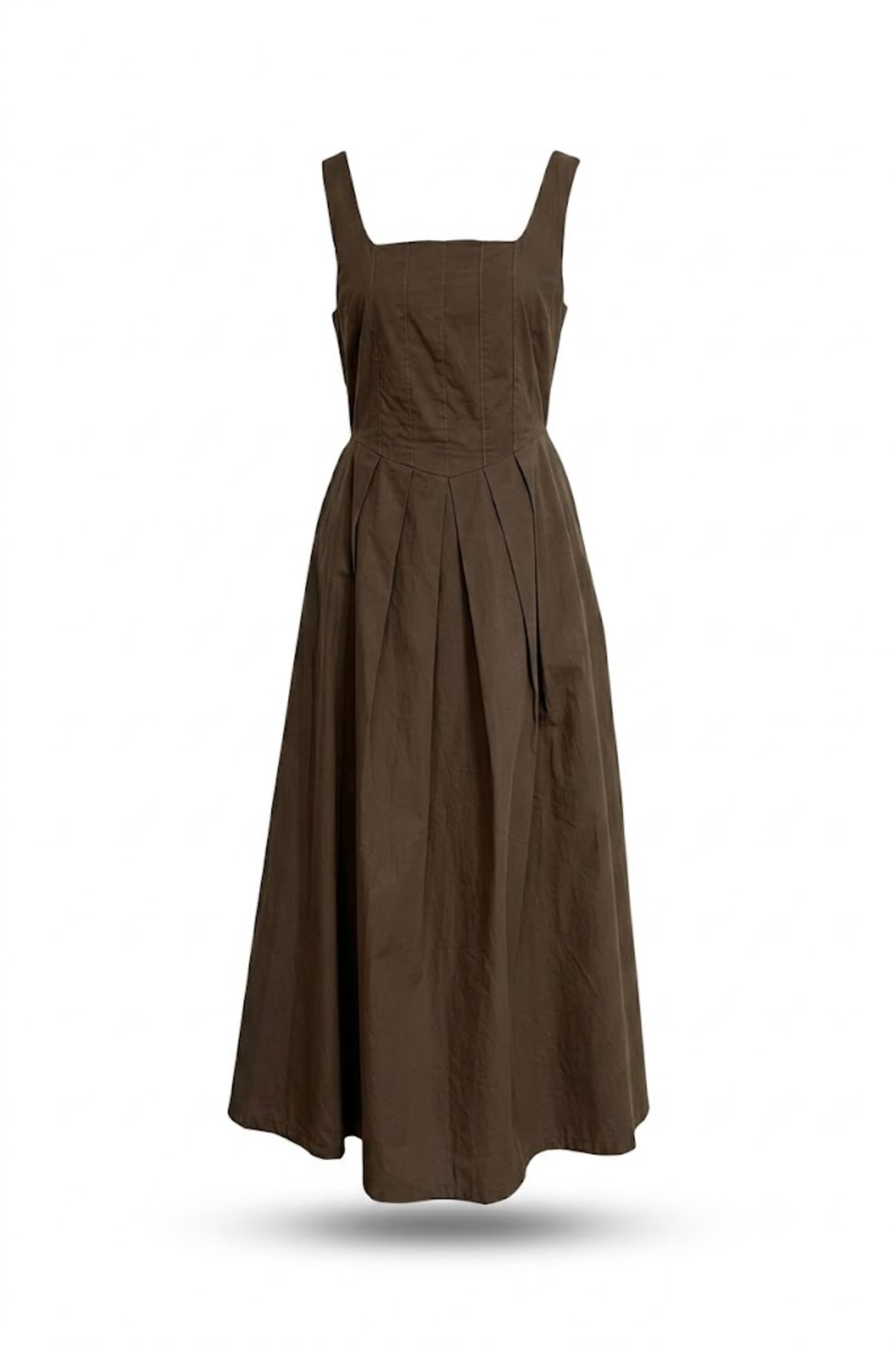Vestido cafe largo sin mangas