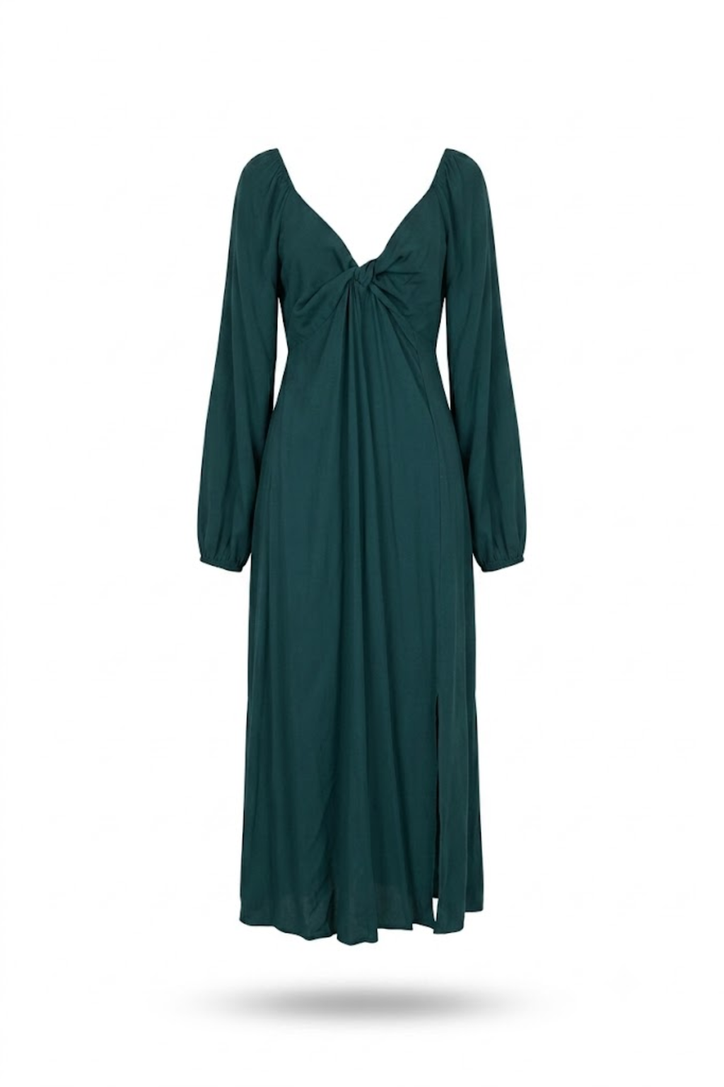 Vestido verde mangas largas
