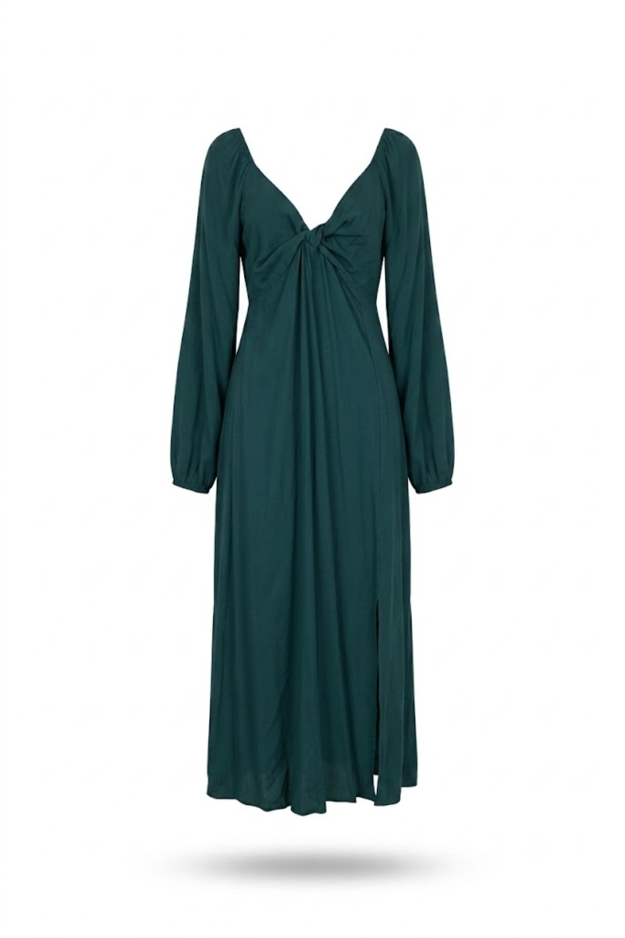 Vestido verde mangas largas