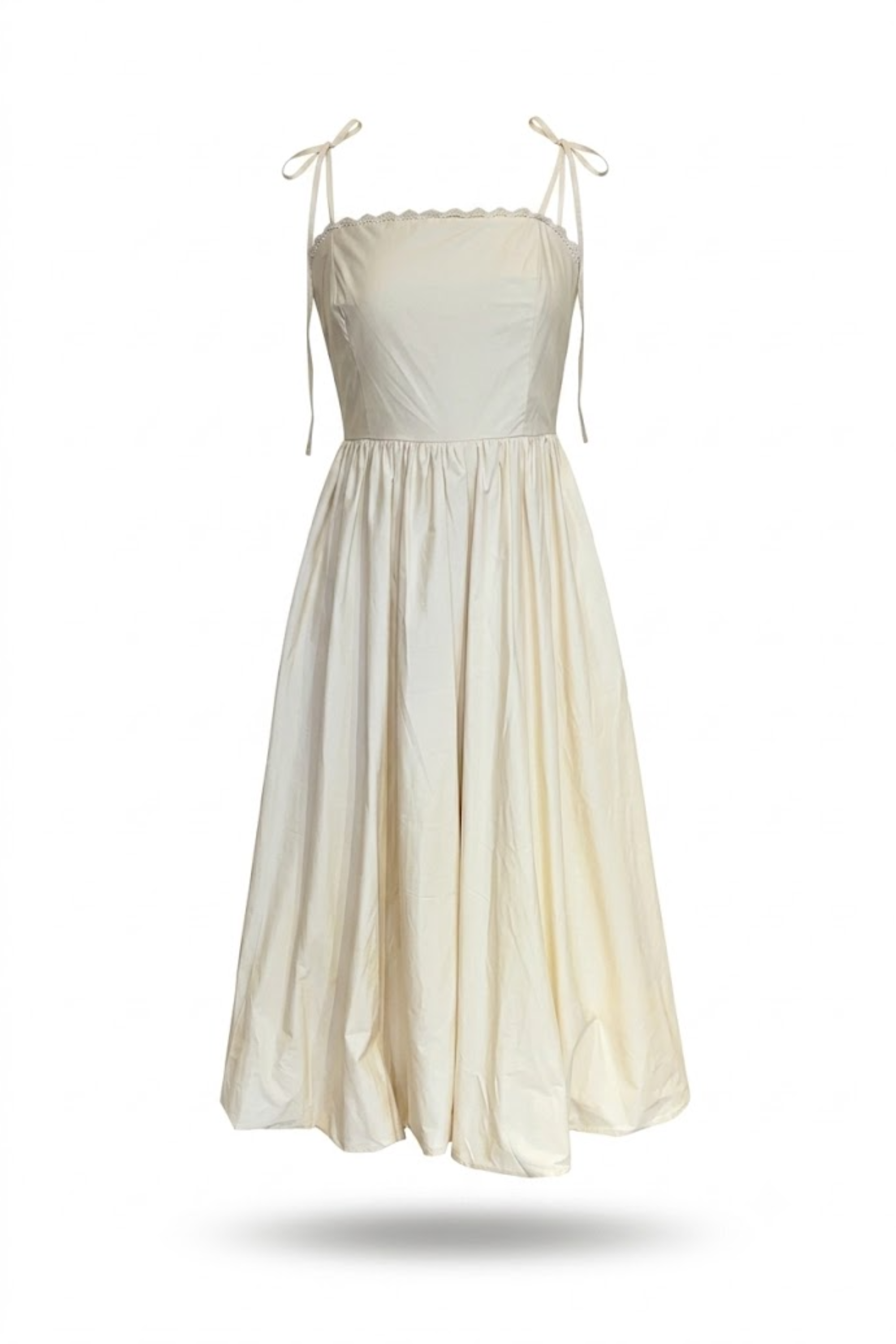 Vestido de tirantes Beige
