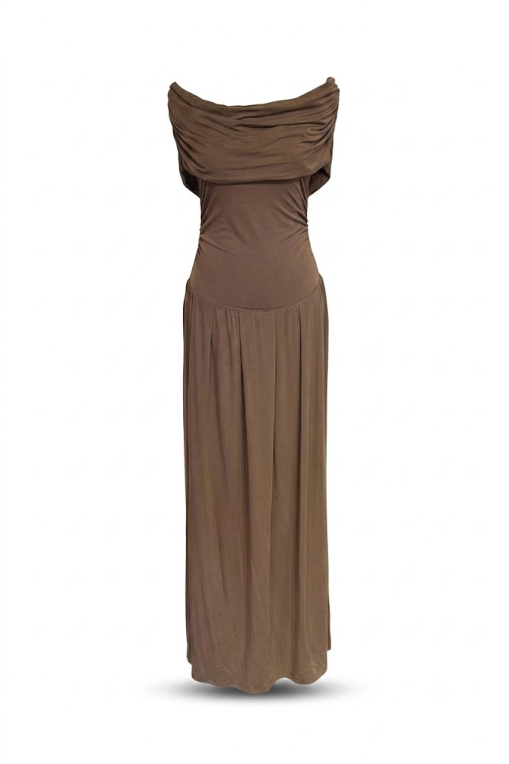 Vestido largo cafe Off Shoulder