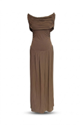 Vestido largo cafe Off Shoulder