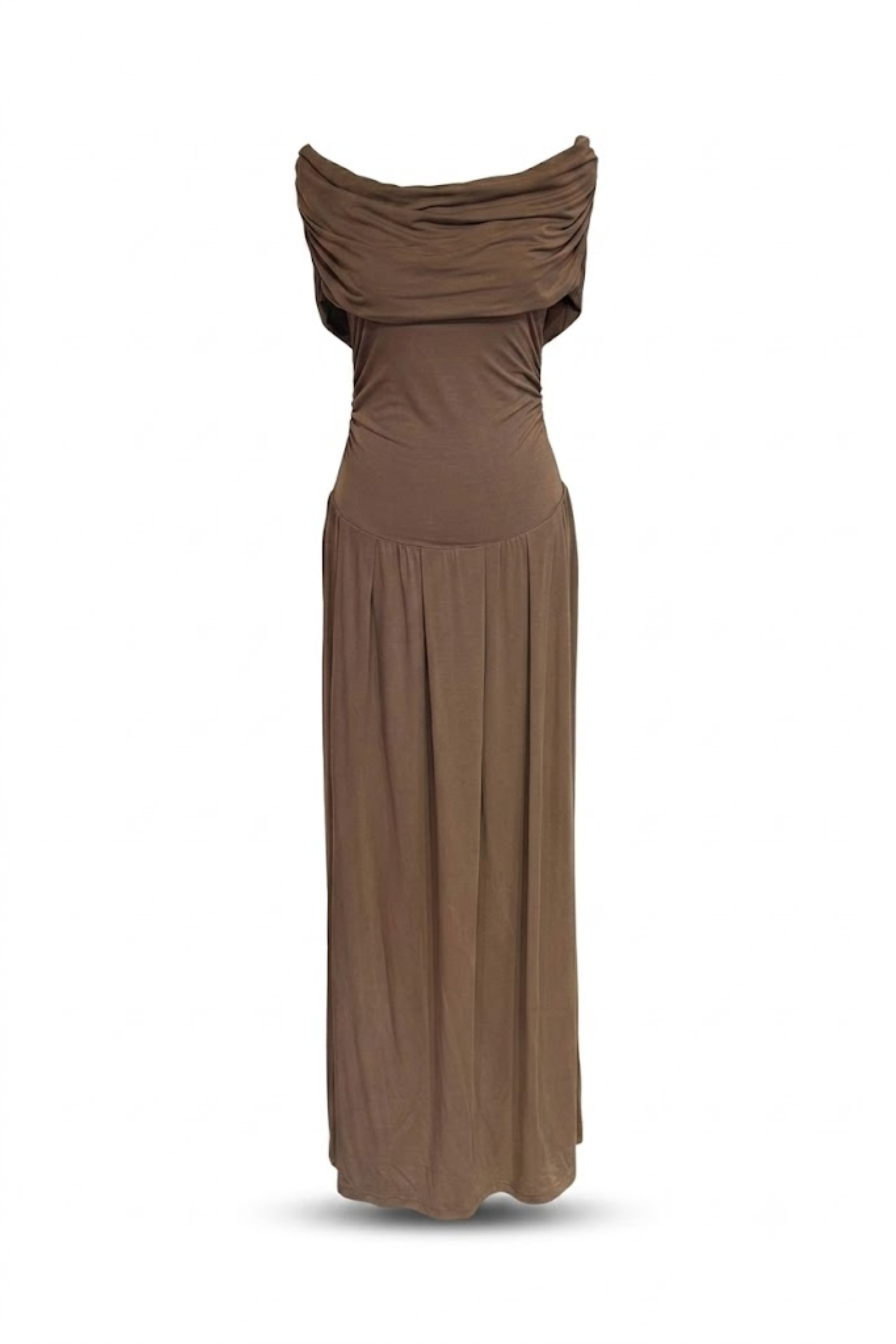 Vestido largo cafe Off Shoulder