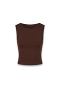 Blusa cafe sin mangas