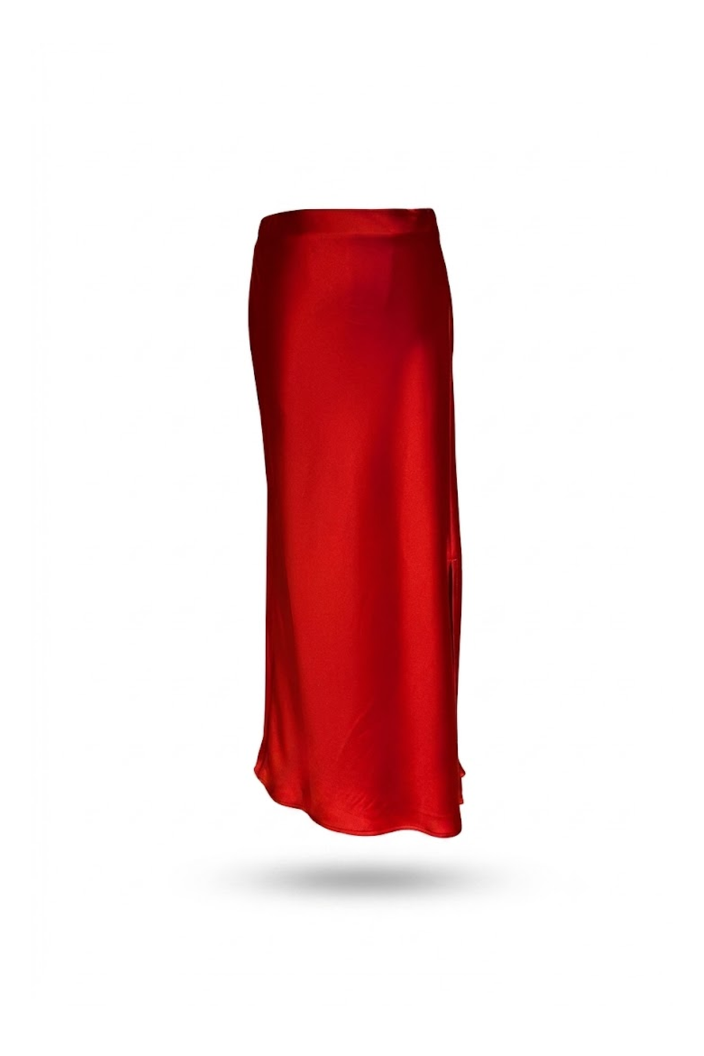 Falda satinada roja