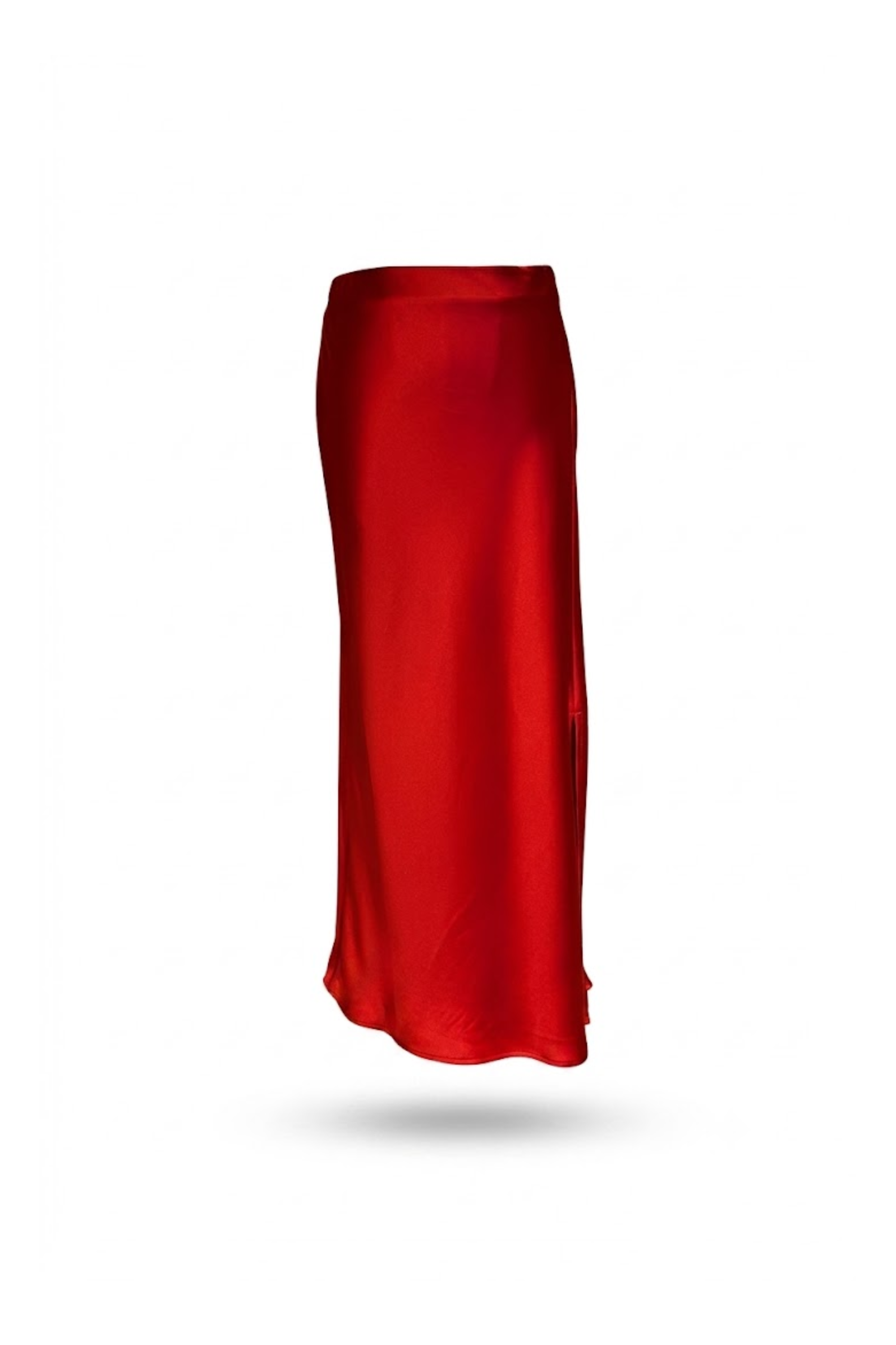 Falda satinada roja
