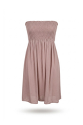 Vestido strapless corto rosa palo