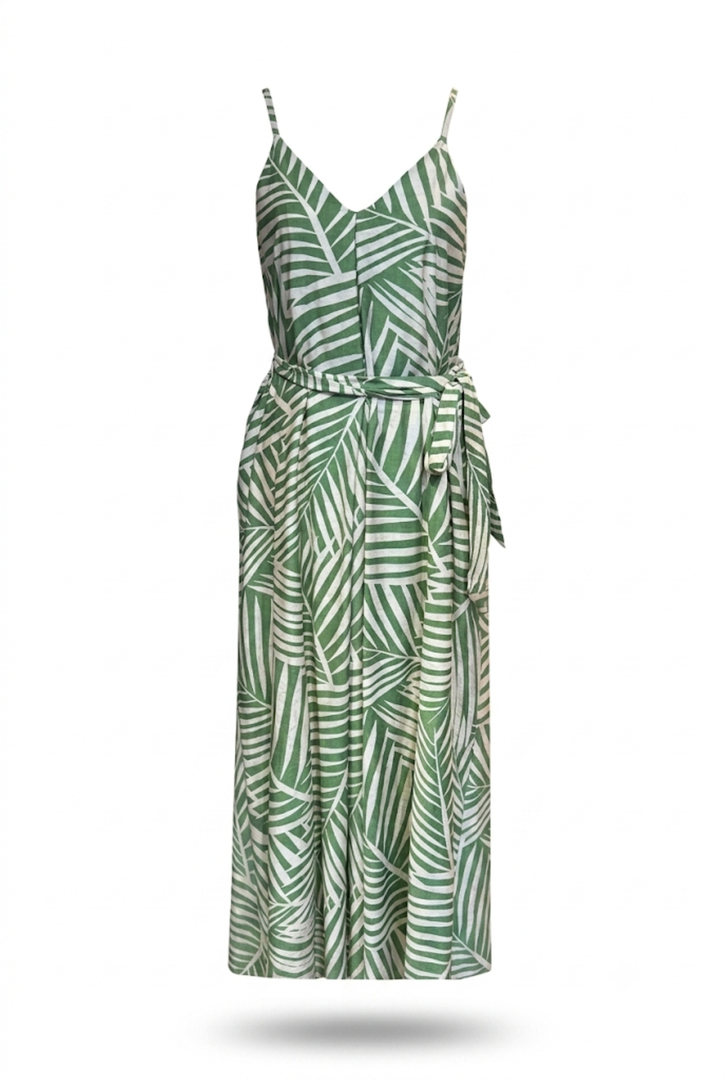 Vestido estampado tropical verde