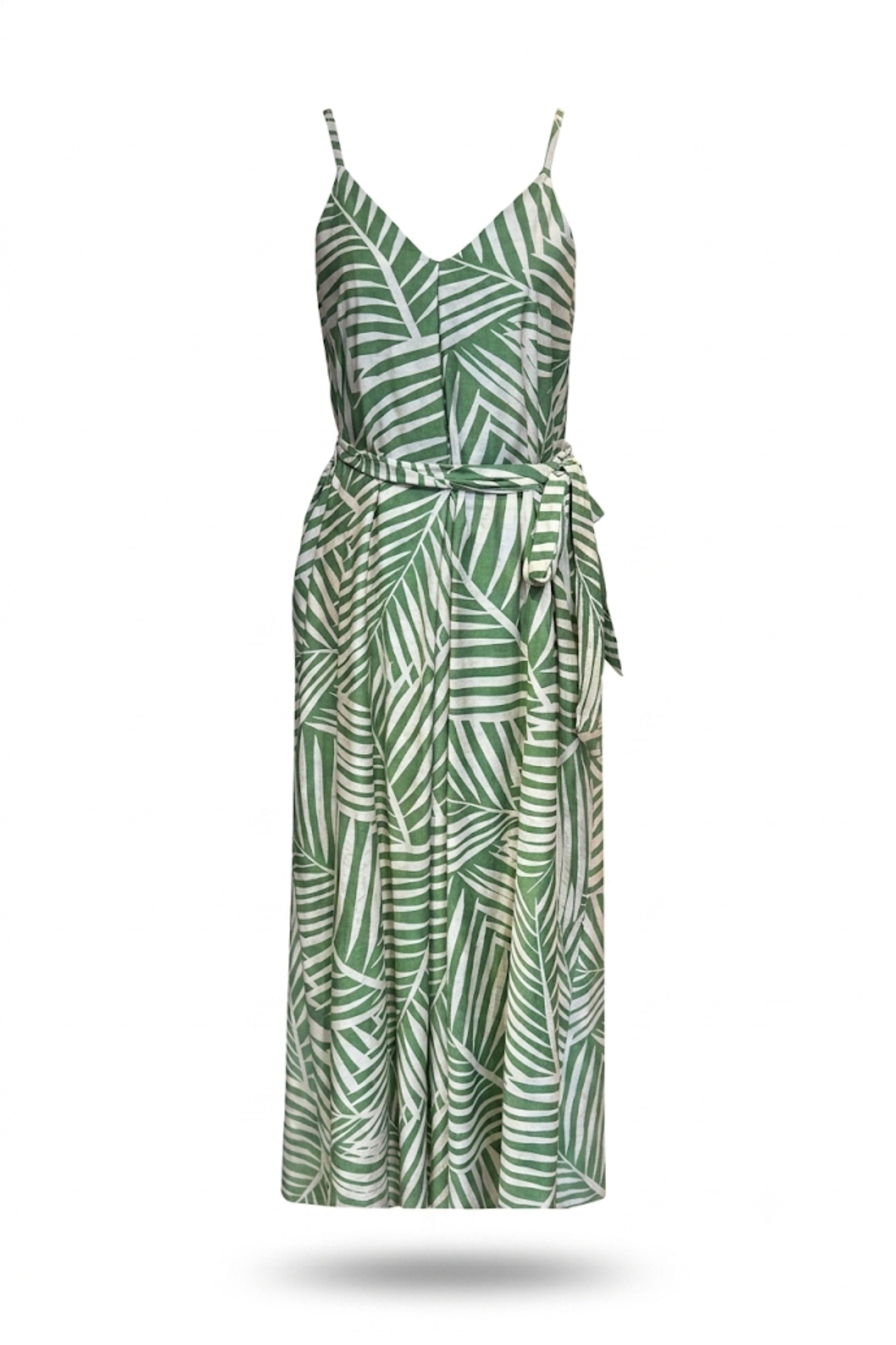 Vestido estampado tropical verde