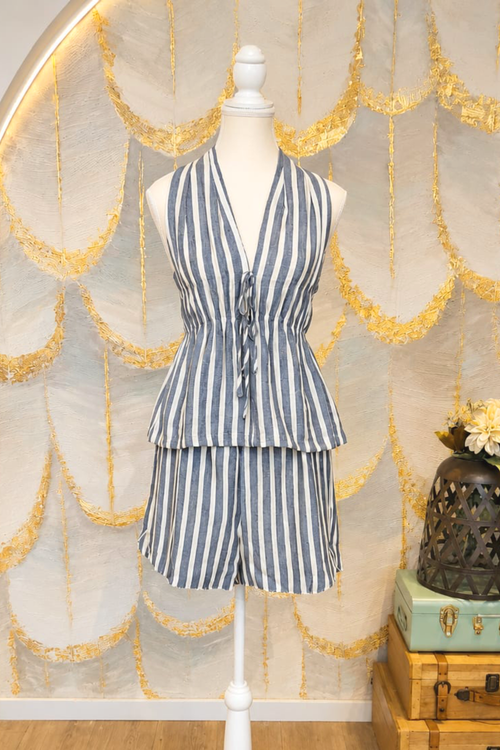 Conjunto Rayado azul Blusa / Short