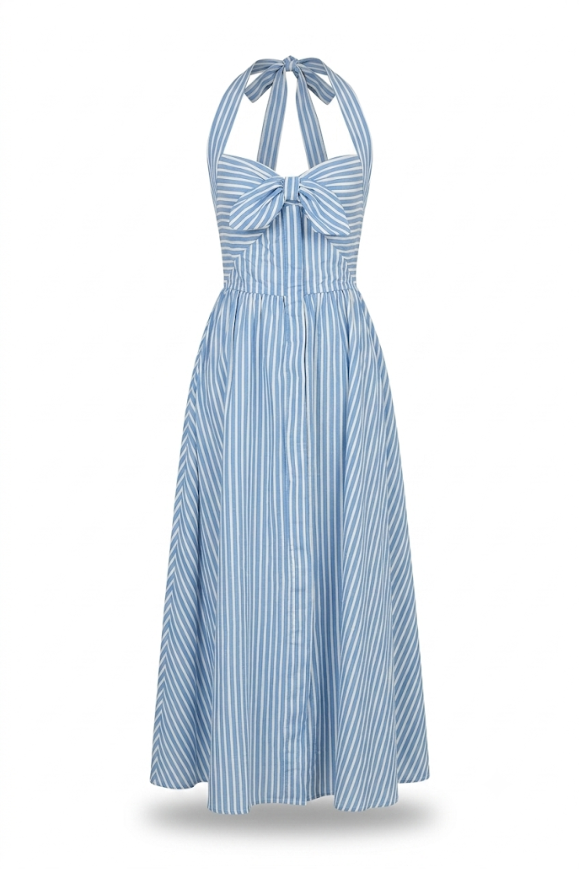 Vestido maxi blanco y azul