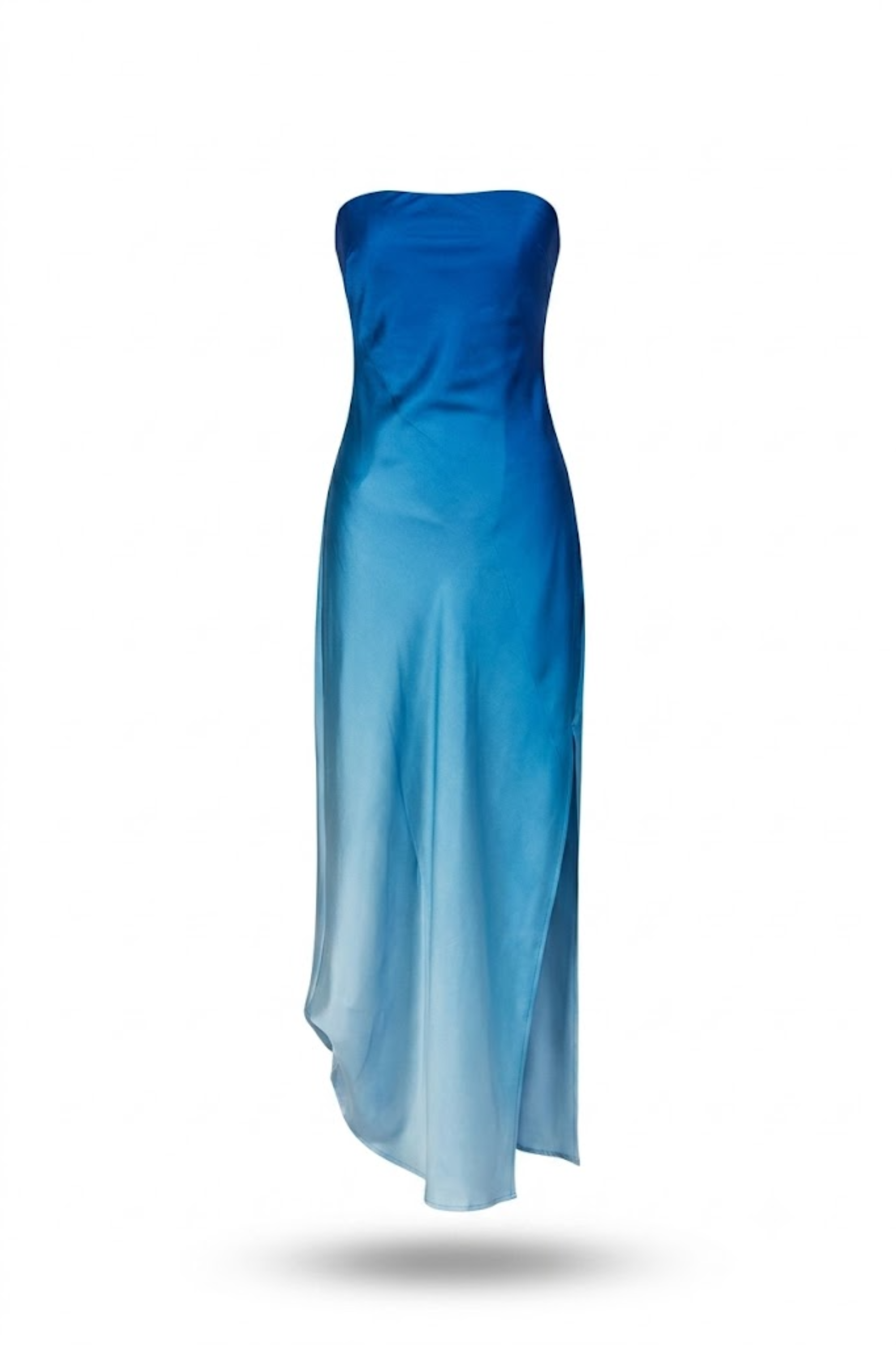 Vestido strapless azul