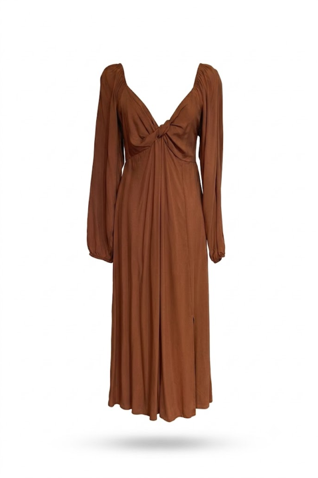 Vestido camel mangas largas