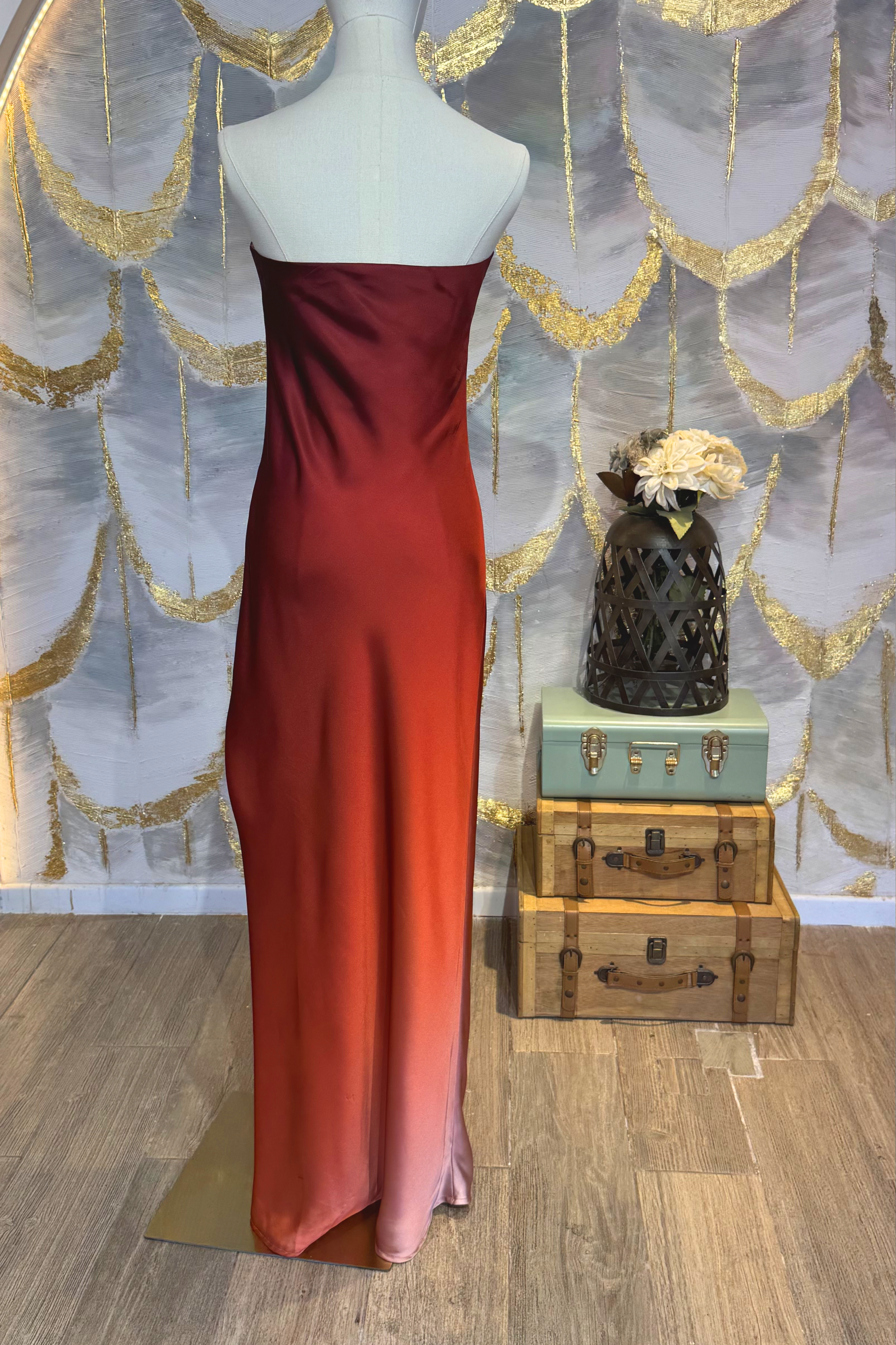 Vestido strapless Rojo