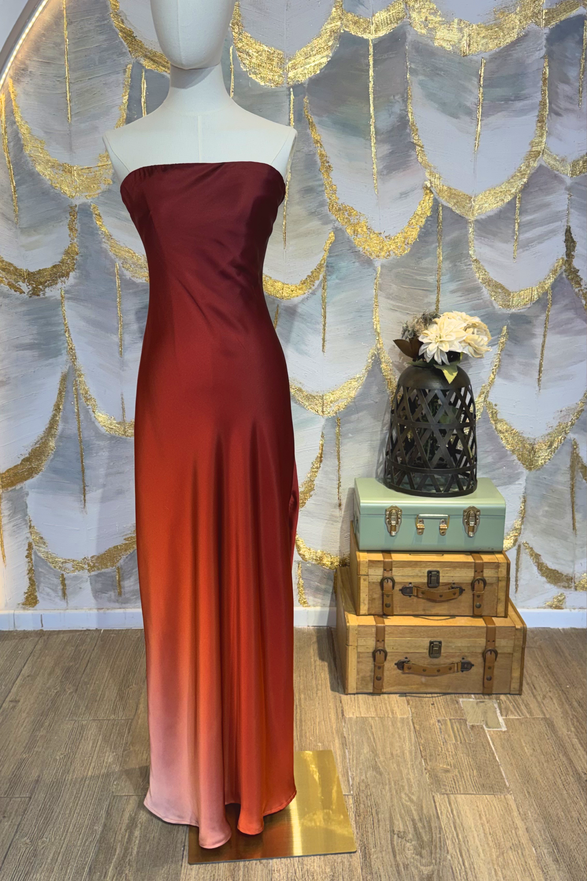 Vestido strapless Rojo